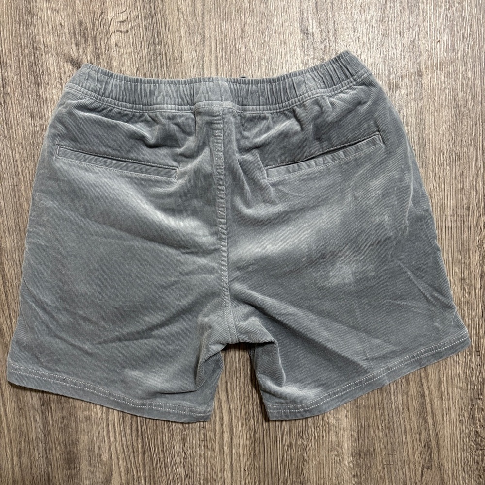 Katin Men's Corduroy Shorts Size Small, Gray, Elastic Waist, Drawstring - Picture 3 of 11